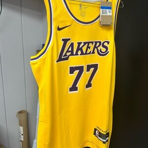 Nike Yellow and Purple Lakers Jersey